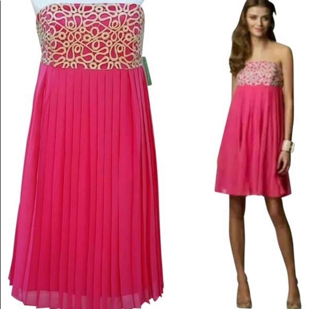 Lilly Pulitzer Jillian Pleated Strapless Dress